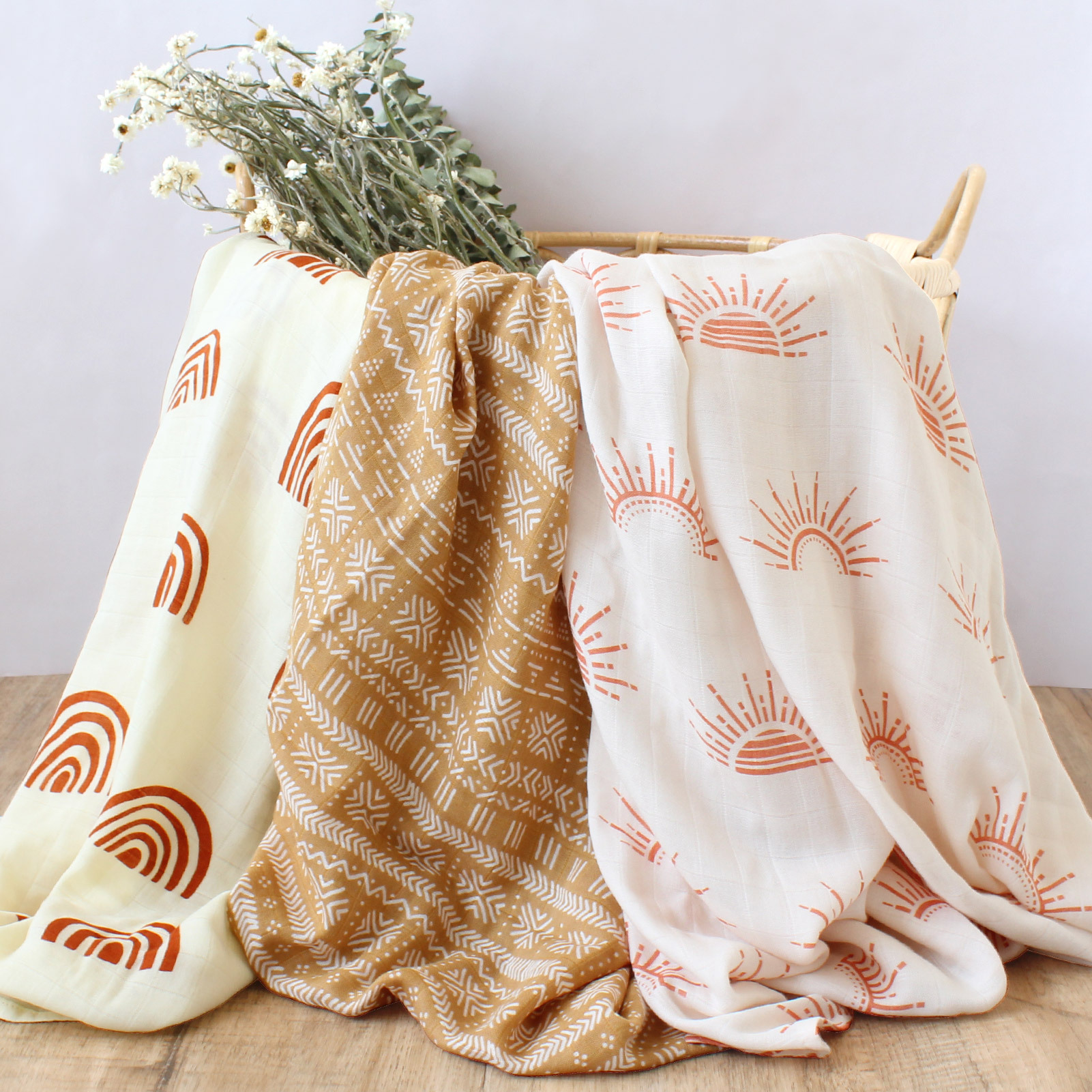 Bamboo muslin baby blankets